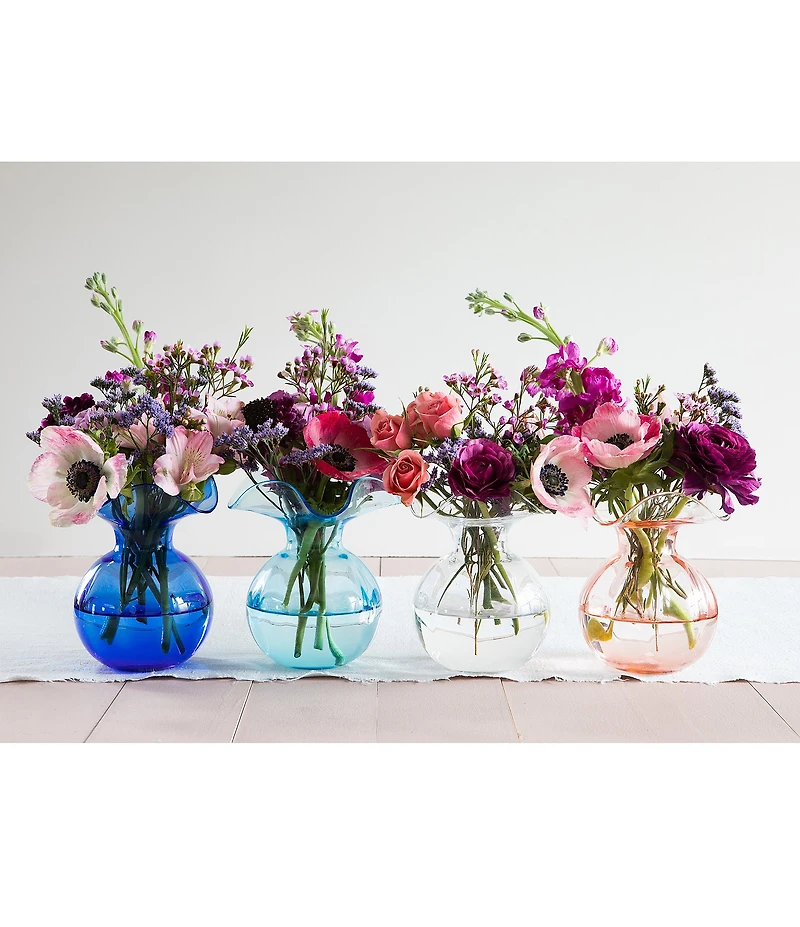 VIETRI Hibiscus Glass Bud Vase