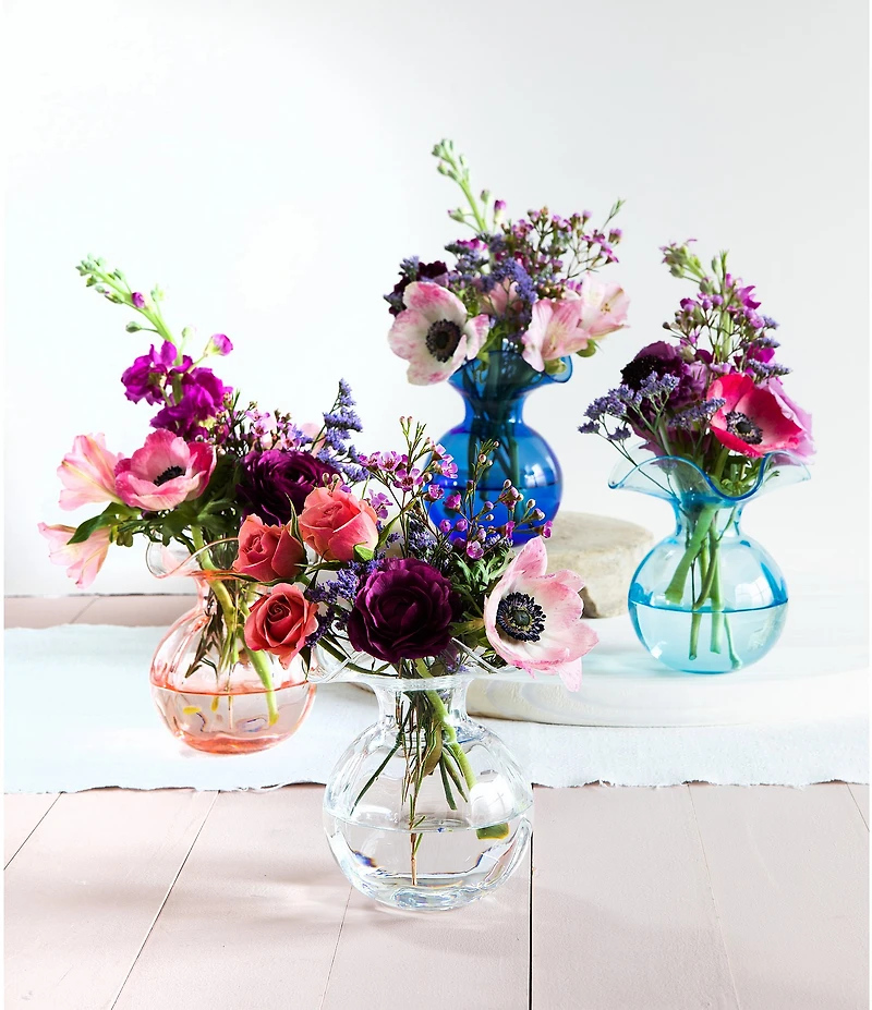 VIETRI Hibiscus Glass Bud Vase