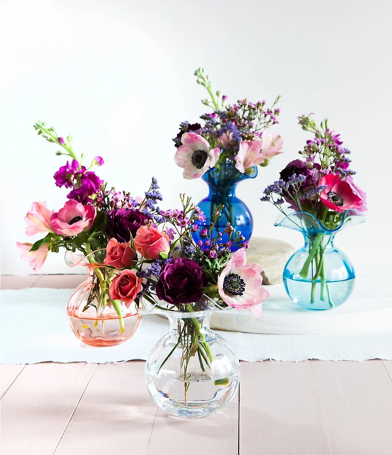 VIETRI Hibiscus Glass Bud Vase