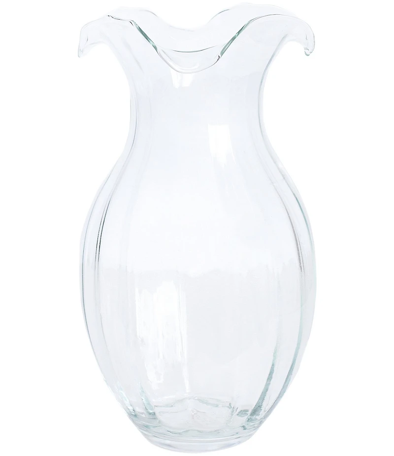 VIETRI Hibiscus Glass Vertical Fluted Large Vase