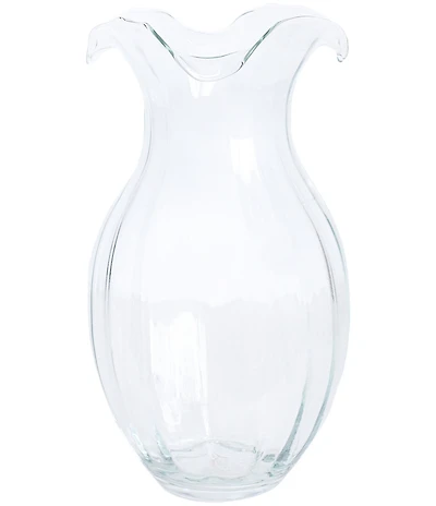VIETRI Hibiscus Glass Vertical Fluted Large Vase