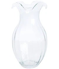 VIETRI Hibiscus Glass Vertical Fluted Large Vase