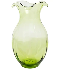 VIETRI Hibiscus Glass Vertical Fluted Sculptural Vase