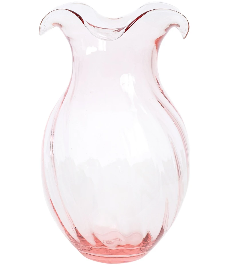 VIETRI Hibiscus Glass Vertical Fluted Large Vase