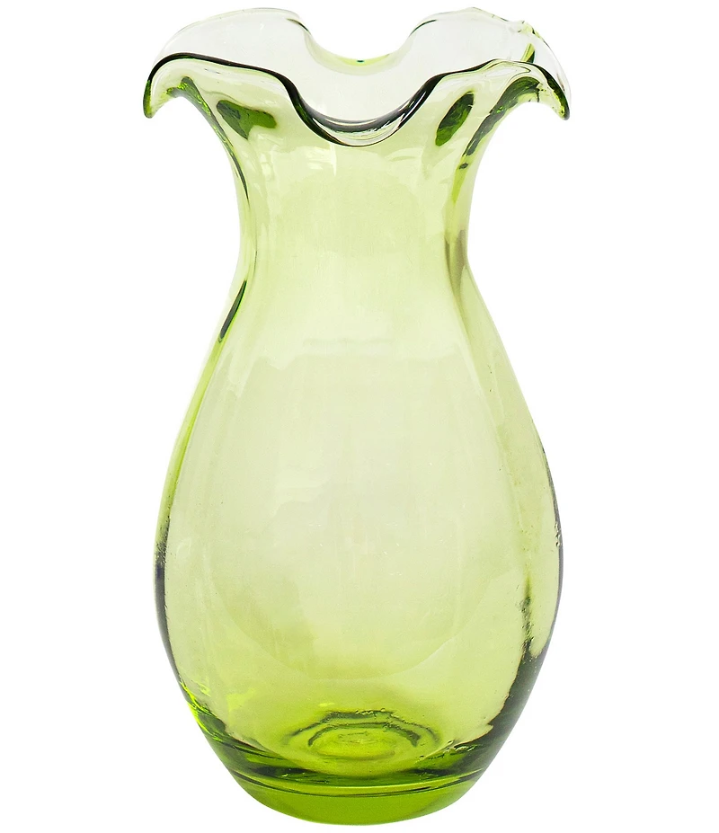 VIETRI Hibiscus Glass Vertical Fluted Small Vase