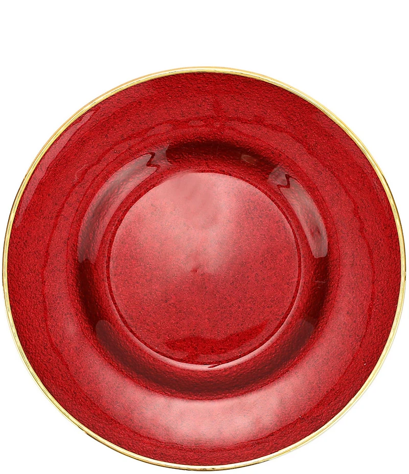 VIETRI Holiday Metallic Glass Salad Plate