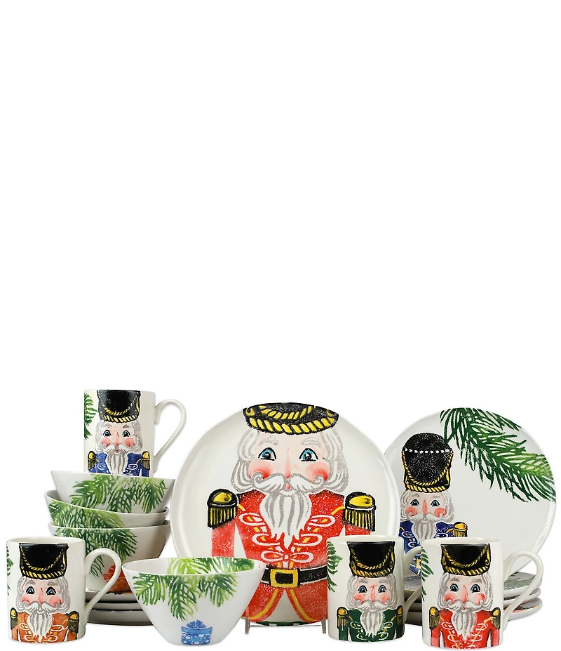 VIETRI Holiday Nutcrackers Assorted 16-Piece Dinnerware Set
