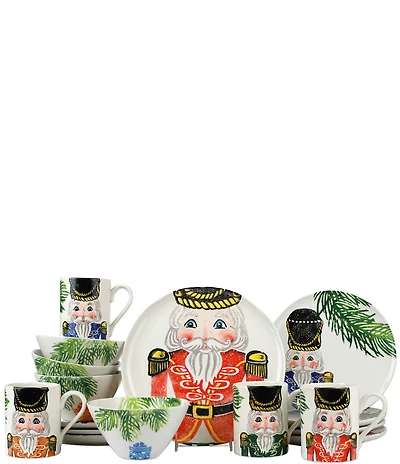 VIETRI Holiday Nutcrackers Assorted 16-Piece Dinnerware Set