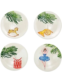 VIETRI Holiday Nutcrackers Assorted Canape Plates, Set of 4