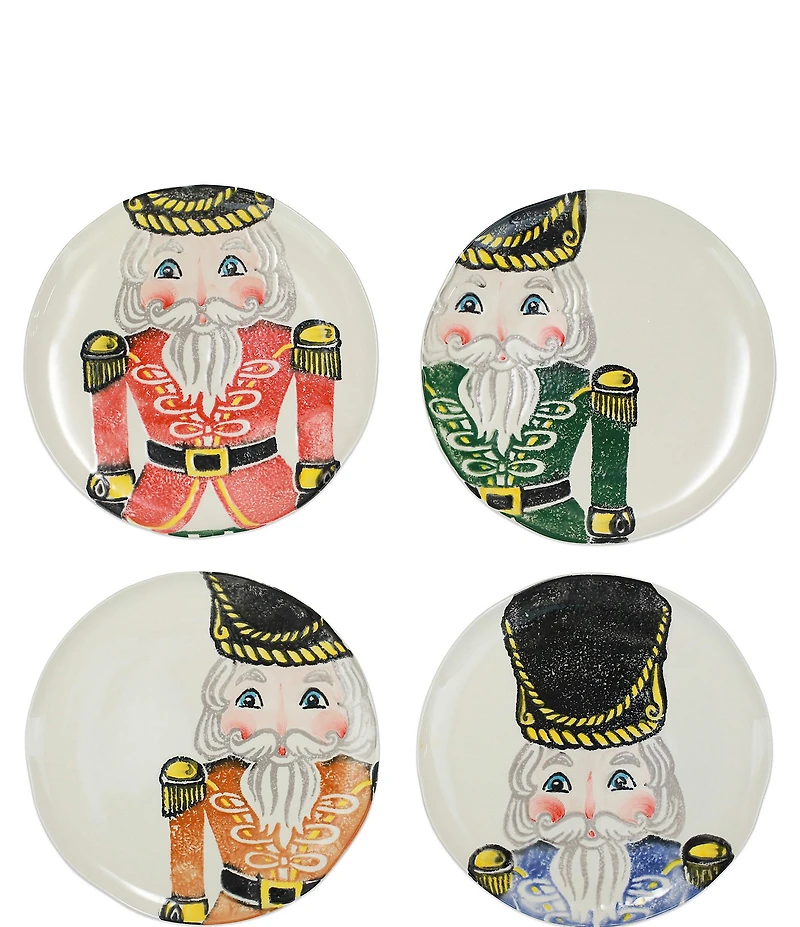 VIETRI Holiday Nutcrackers Assorted Dinner Plates, Set of 4