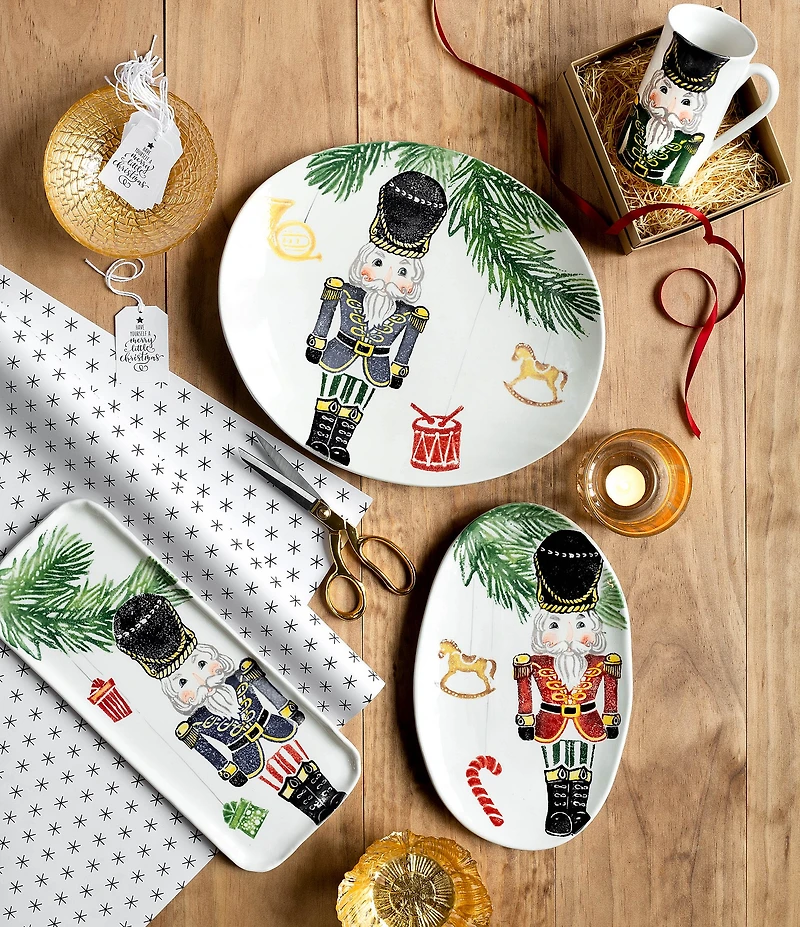 VIETRI Holiday Nutcrackers Small Oval Platter