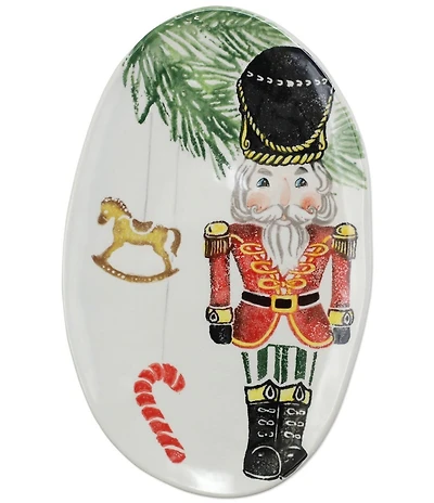 VIETRI Holiday Nutcrackers Small Oval Platter
