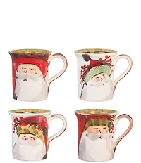 VIETRI Holiday Old St. Nick Assorted Mugs, Set of 4