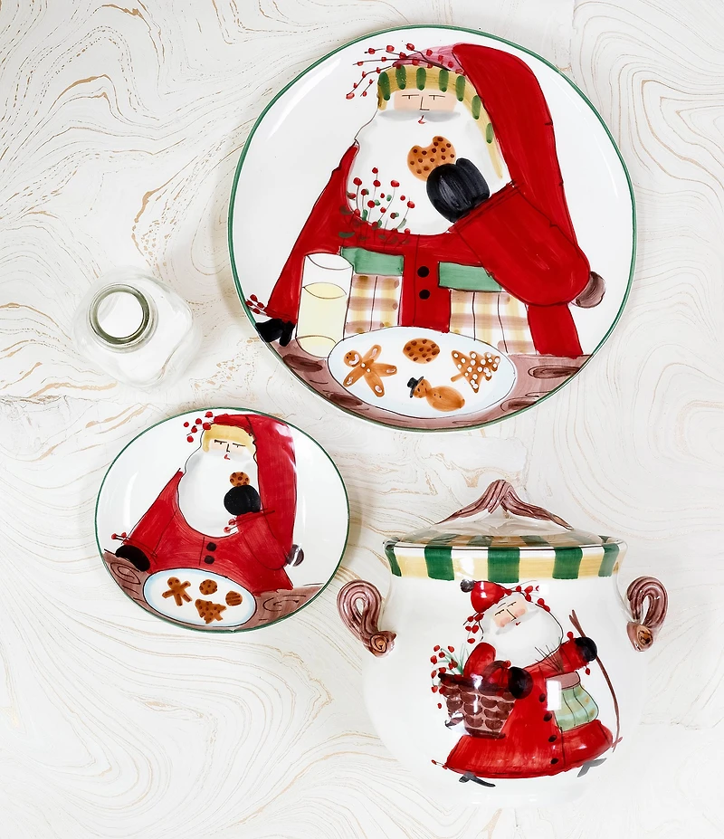VIETRI Holiday Old St. Nick Biscotti Jar