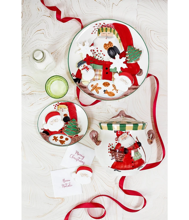 VIETRI Holiday Old St. Nick Biscotti Jar