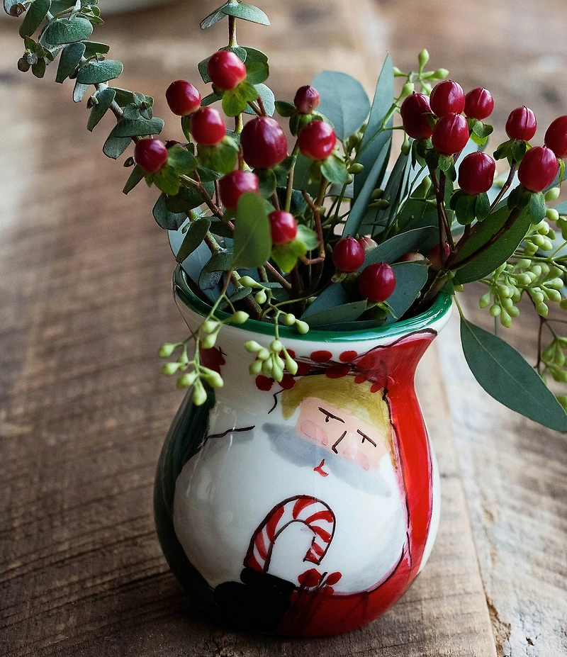 VIETRI Holiday Old St. Nick Bud Vase