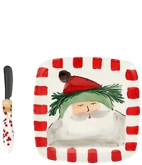 VIETRI Holiday Old St. Nick Square Plate with Spreader