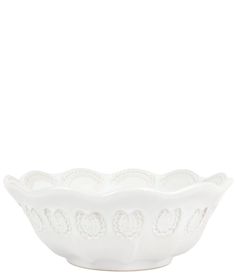 VIETRI Incanto Stone White Lace Medium Round Bowl