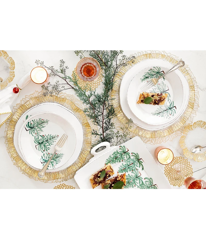 VIETRI Lastra Holiday Christmas Tree European Dinner Plate