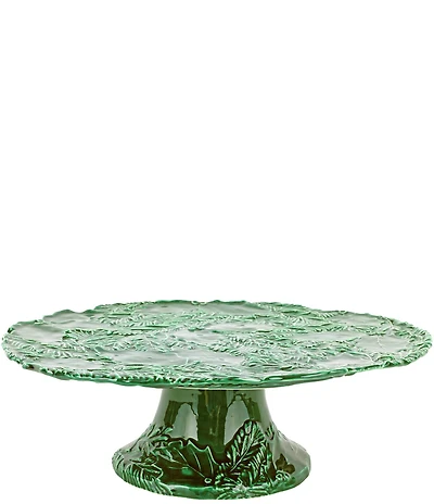 VIETRI Lastra Holiday Green Figural Cake Stand