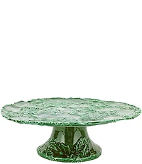 VIETRI Lastra Holiday Green Figural Cake Stand