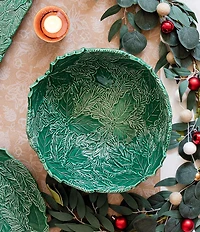 VIETRI Lastra Holiday Green Figural Medium Bowl
