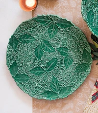 VIETRI Lastra Holiday Green Figural Round Platter