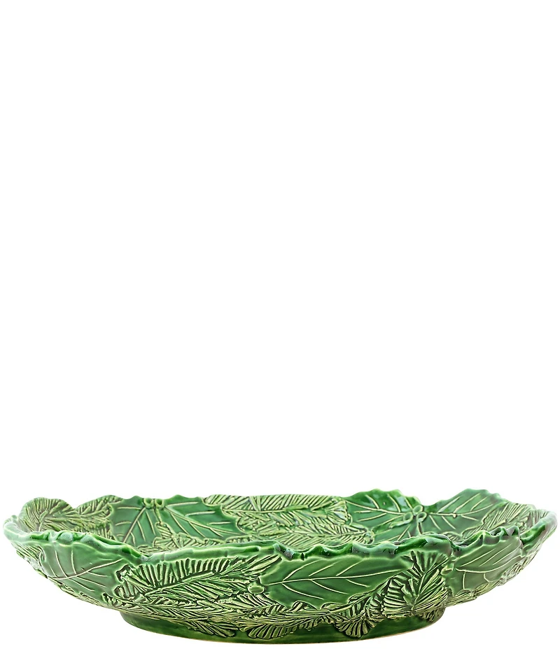 VIETRI Lastra Holiday Green Figural Shallow Bowl