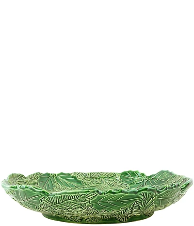 VIETRI Lastra Holiday Green Figural Shallow Bowl