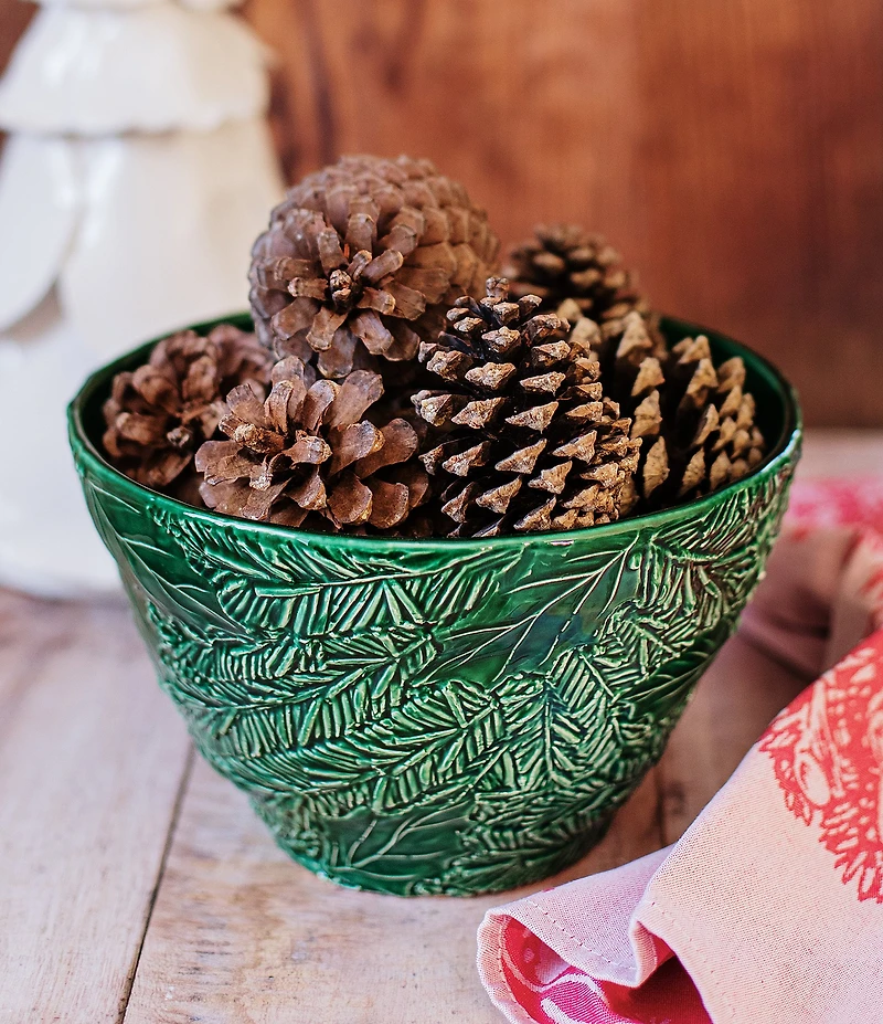 VIETRI Lastra Holiday Green Figural Small Deep Bowl