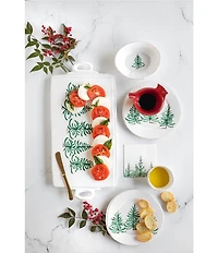 VIETRI Lastra Holiday Christmas Tree Handled Rectangular Platter