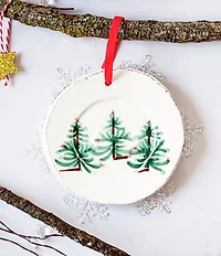 VIETRI Lastra Holiday Round Ornament