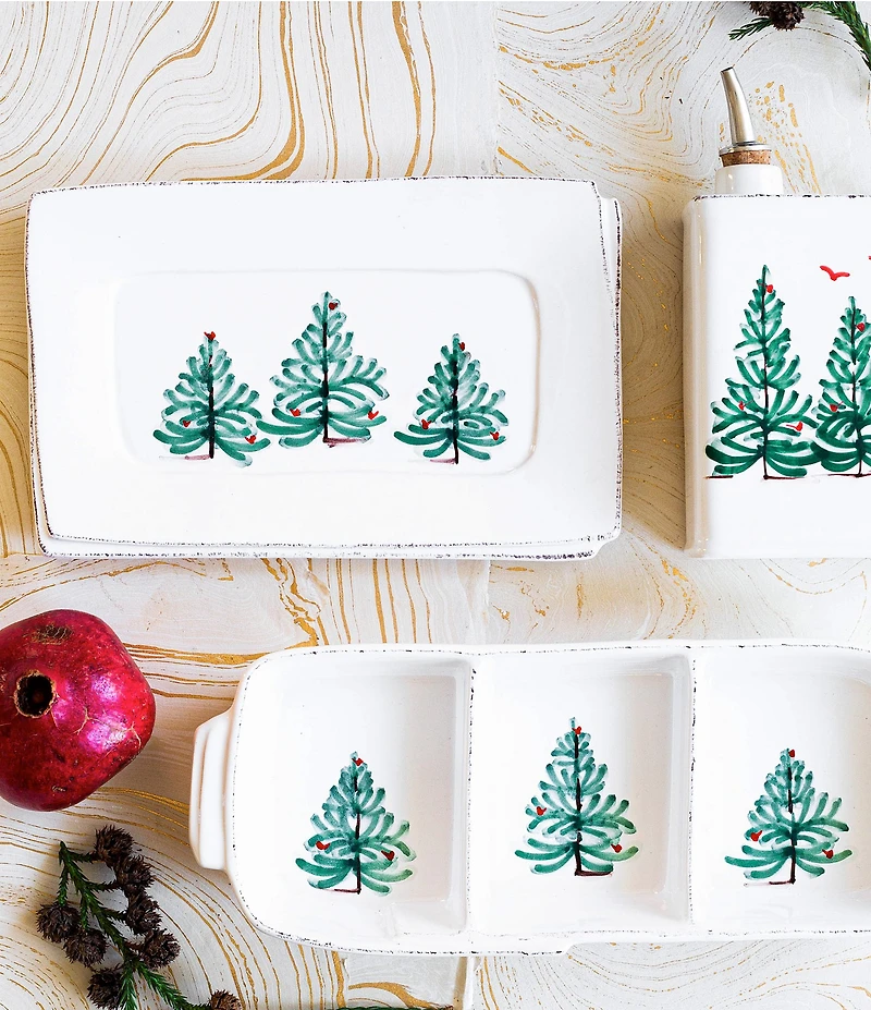 VIETRI Lastra Holiday Small Rectangular Tray
