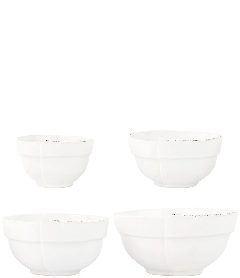 VIETRI Lastra White Assorted Prepping Bowls - Set of 4