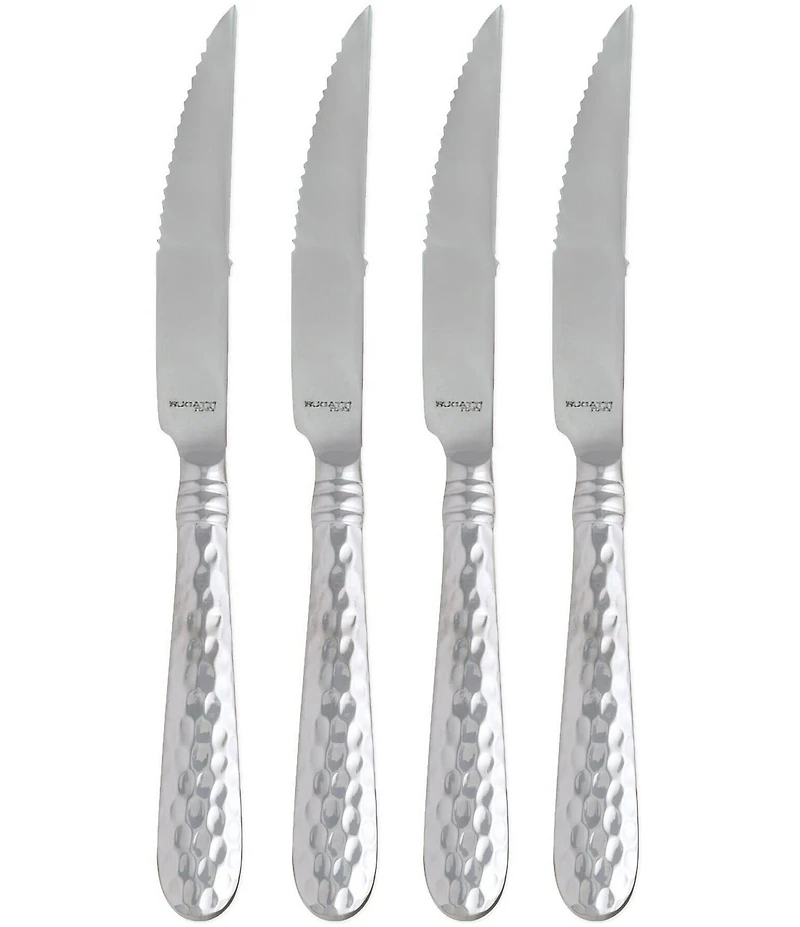 VIETRI Martellato Silver Steak Knife - Set of 4