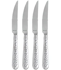 VIETRI Martellato Silver Steak Knife - Set of 4