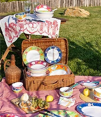 VIETRI Melamine Campagna Chicken Gallina Print 4-Piece Place Setting Set