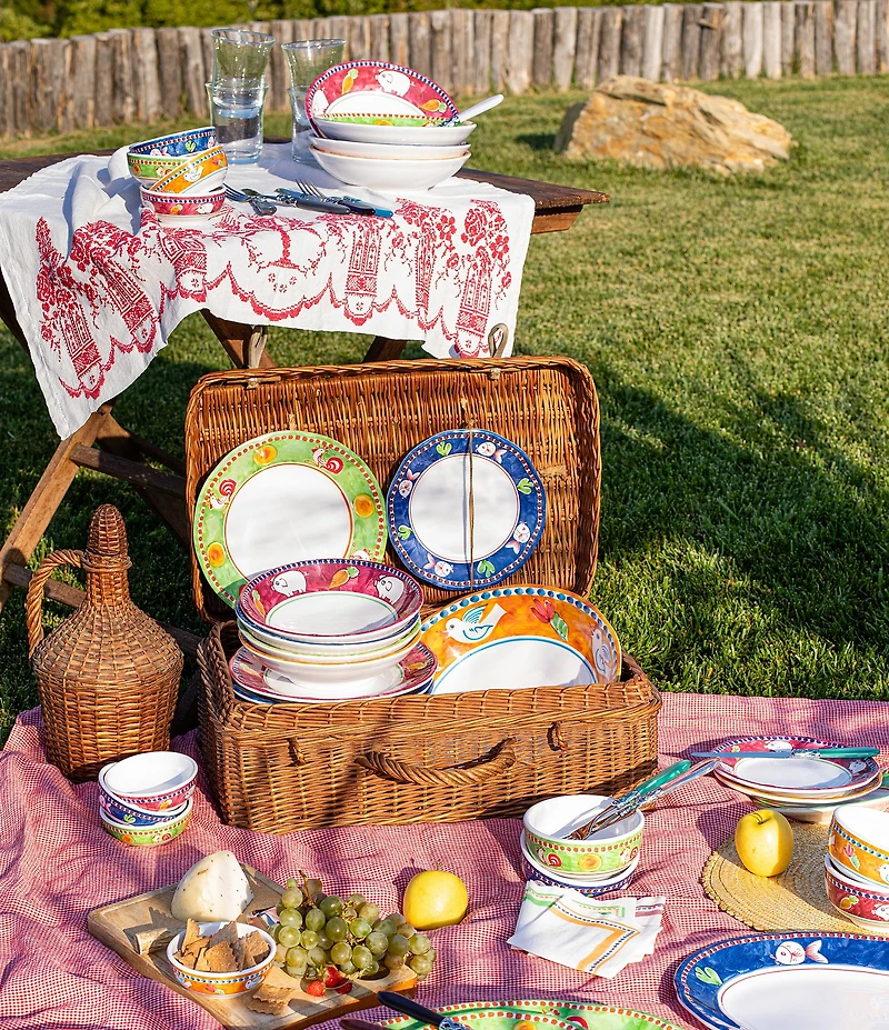 VIETRI Melamine Campagna Chicken Gallina Print Olive Oil Bowl