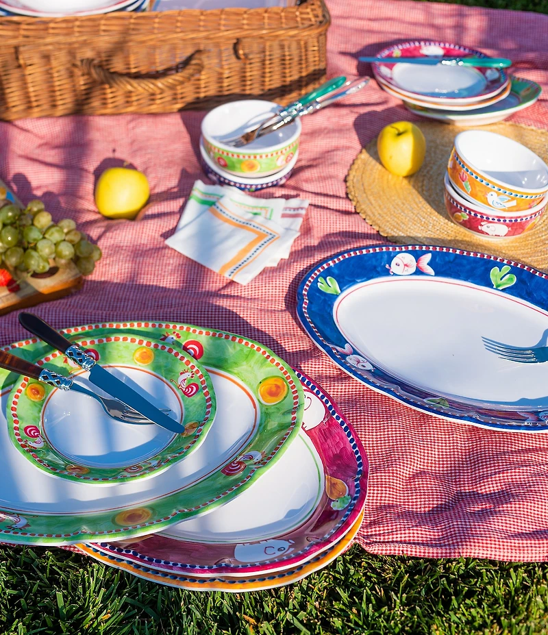 VIETRI Melamine Campagna Chicken Gallina Print Salad Plate