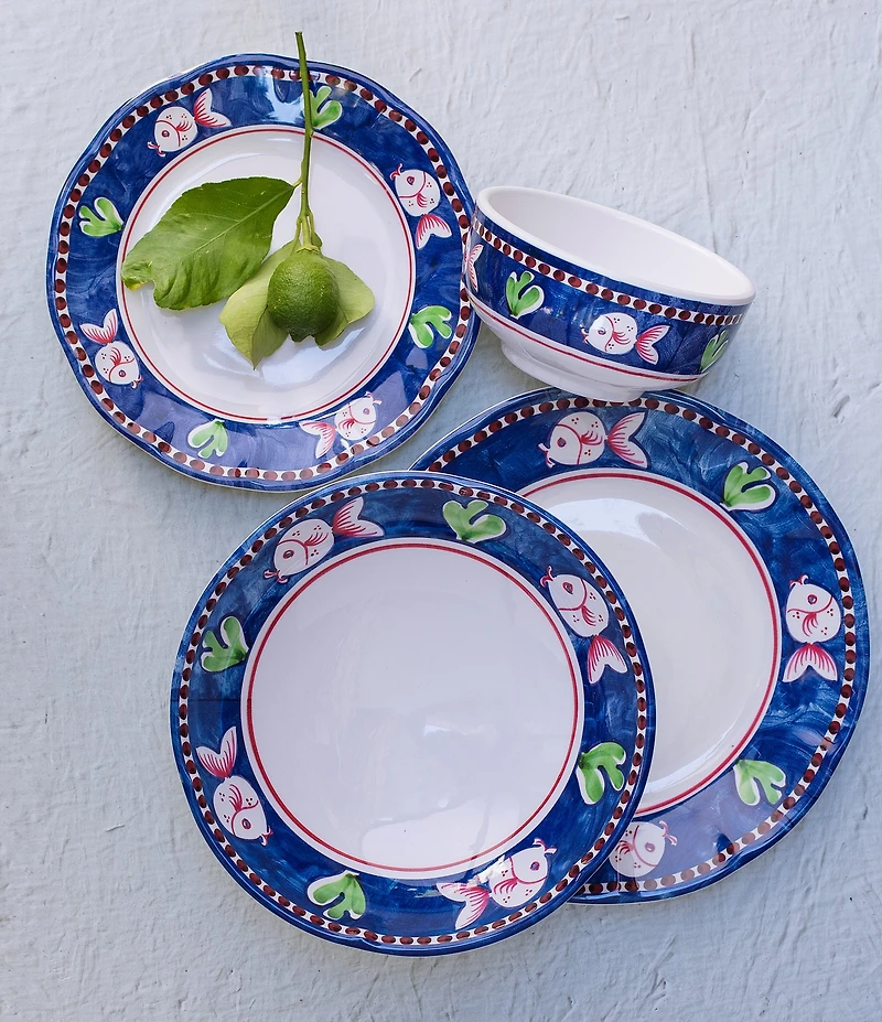 VIETRI Melamine Campagna Pesce 4-Piece Place Setting