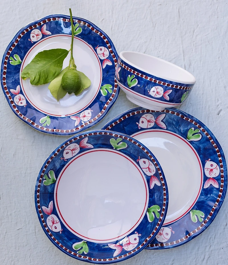 VIETRI Melamine Campagna Pesce Fish Print Cereal Bowl