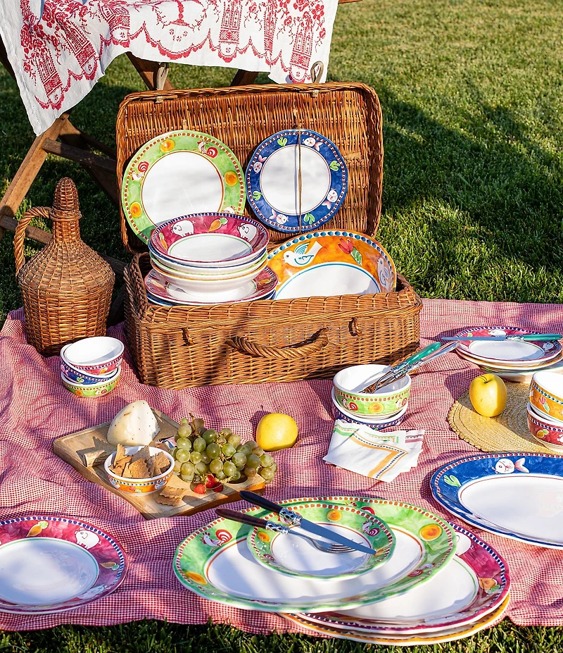 VIETRI Melamine Campagna Pesce Fish Print Pasta Bowl
