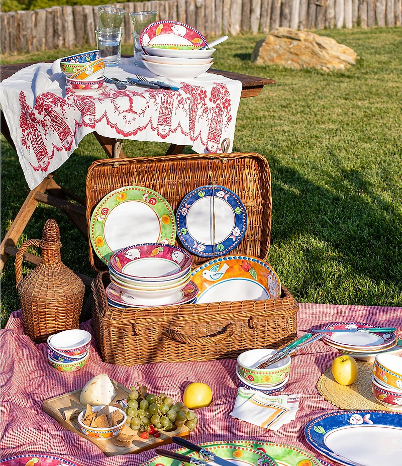 VIETRI Melamine Campagna Porco Pig Print 4-Piece Place Setting