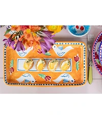 VIETRI Melamine Campagna Porco Pig Print Dinner Plate