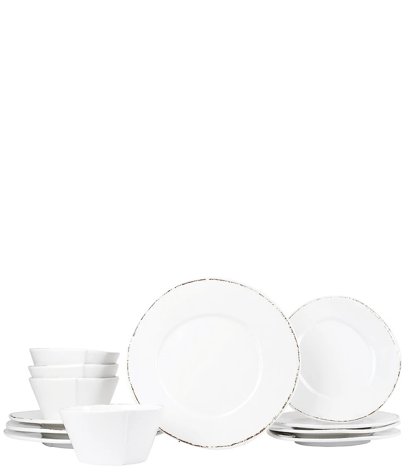 Vietri Melamine Lastra White 12-Piece Place Setting