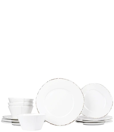 Vietri Melamine Lastra White 12-Piece Place Setting