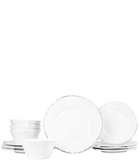 Vietri Melamine Lastra White 12-Piece Place Setting