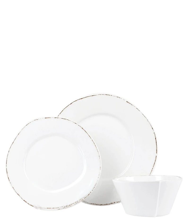 VIETRI Melamine Lastra White 3-Piece Place Setting