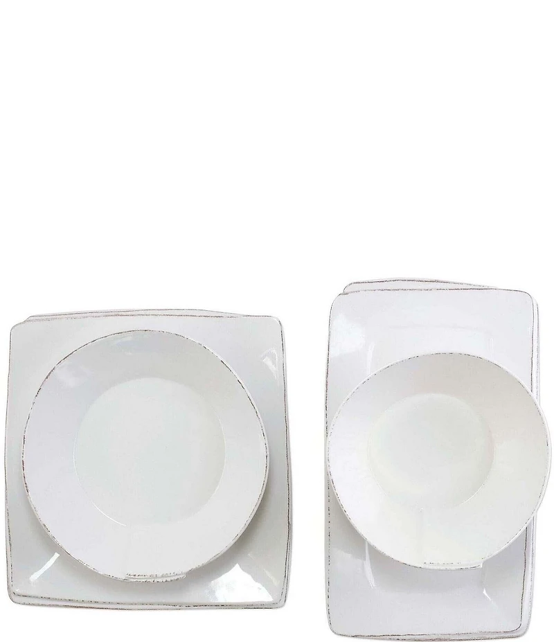 VIETRI Melamine Lastra White Dinner Plate