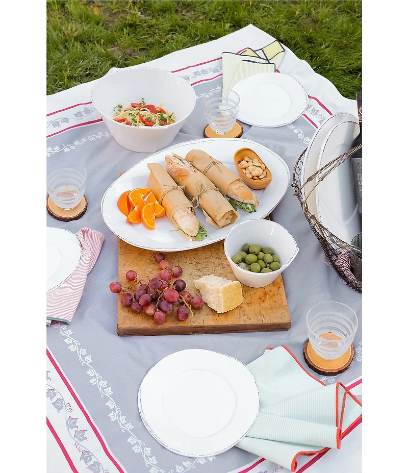 VIETRI Melamine Lastra White Large Stacking Serving Bowl